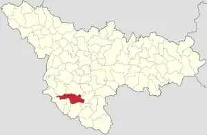 Amplasarea în cadrul județului