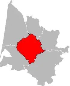 Arondismentul Bordeaux în cadrul departamentului Gironde