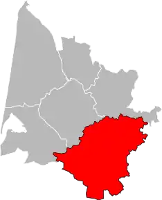 Arondismentul Langon în cadrul departamentului Gironde