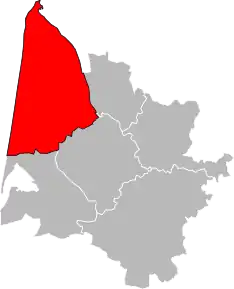 Arondismentul Lesparre-Médoc în cadrul departamentului Gironde
