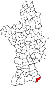 Amplasarea în cadrul județului