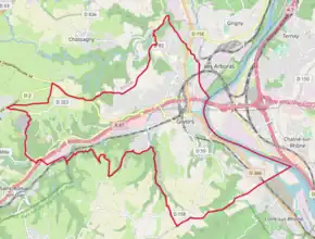 Poziția localității Givors