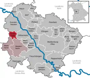 Poziția  Gnotzheim pe harta districtului Weißenburg-Gunzenhausen
