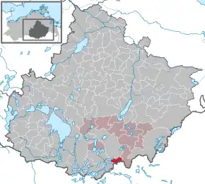 Poziția  Godendorf pe harta districtului Mecklenburgische Seenplatte