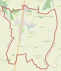 Poziția localității Golancourt