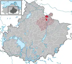 Poziția  Golchen pe harta districtului Mecklenburgische Seenplatte