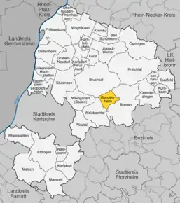 Poziția localității Gondelsheim