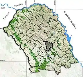 Amplasarea în cadrul județului