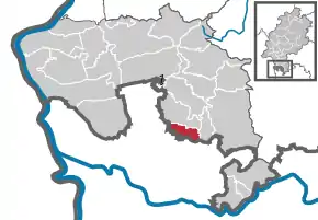 Poziția  Gorxheimertal pe harta districtului Bergstraße