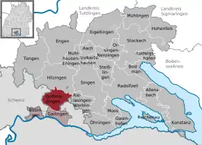 Poziția  Gottmadingen pe harta districtului Konstanz