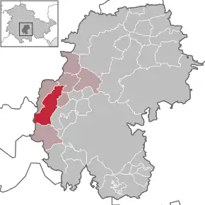 Poziția  Gräfenroda pe harta districtului Ilm-Kreis