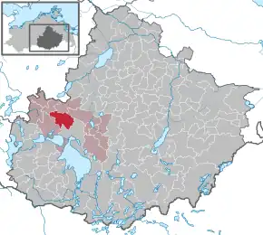 Poziția  Grabowhöfe pe harta districtului Mecklenburgische Seenplatte