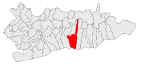 Amplasarea în cadrul județului