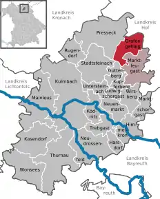 Poziția comunei Grafengehaig pe harta districtului Kulmbach