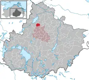 Poziția  Grammentin pe harta districtului Mecklenburgische Seenplatte
