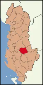 Poziția localității Districtul Gramsh