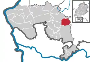 Poziția Grasellenbach pe harta districtului Bergstraße