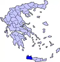 Poziția regiunii Νομός Χανίων