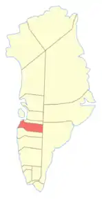 Poziția regiunii Kangaatsiaq