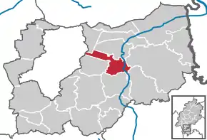 Poziția  Groß-Zimmern pe harta districtului Darmstadt-Dieburg