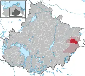 Poziția  Groß Miltzow pe harta districtului Mecklenburgische Seenplatte