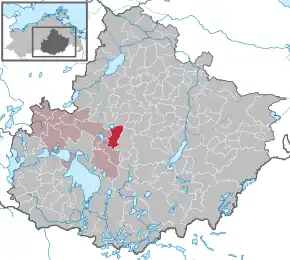 Poziția  Groß Plasten pe harta districtului Mecklenburgische Seenplatte
