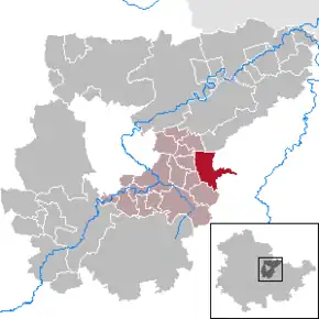 Poziția Großschwabhausen pe harta districtului Weimarer Land
