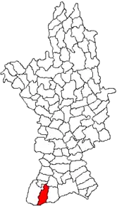 Amplasarea în cadrul județului