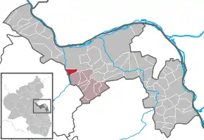 Poziția  Grolsheim pe harta districtului Mainz-Bingen