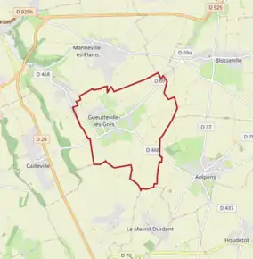 Poziția localității Gueutteville-les-Grès