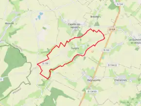 Poziția localității Guigny