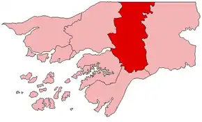 Harta provinciei Bafatá în cadrul statului Guineea-Bissau