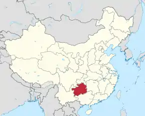 Poziția provinciei Guizhou