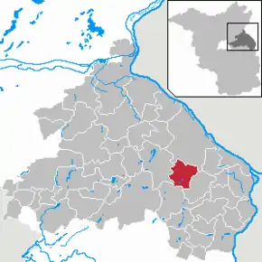 Poziția  Gusow-Platkow pe harta districtului Märkisch-Oderland