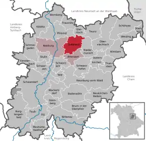 Poziția  Guteneck pe harta districtului Schwandorf