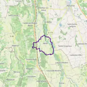 Poziția localității Hères