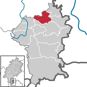 Poziția  Höchst im Odenwald pe harta districtului Odenwaldkreis