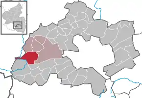 Poziția  Hütschenhausen pe harta districtului Kaiserslautern