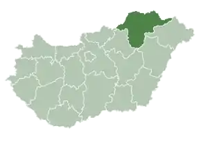 Poziția regiunii Borsod-Abaúj-Zemplén megye