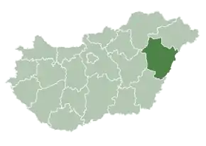 Poziția regiunii Hajdú-Bihar