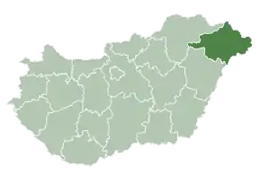 Poziția regiunii Szabolcs-Szatmár-Bereg megye