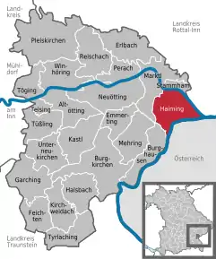 Poziția localității Haiming