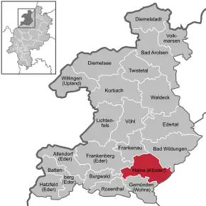 Poziția localității Haina (Kloster)