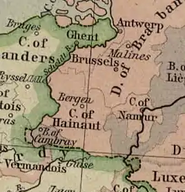 Comitatului Hainaut în jurul anilor 1470