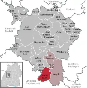 Poziția localității Haiterbach