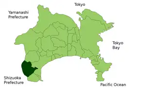 Poziția localității Hakone