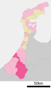 Poziția localității Hakusan