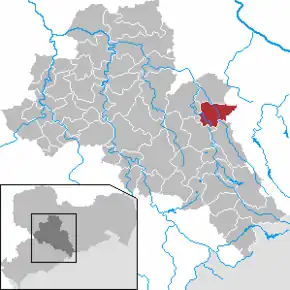 Poziția  Halsbrücke pe harta districtului Mittelsachsen