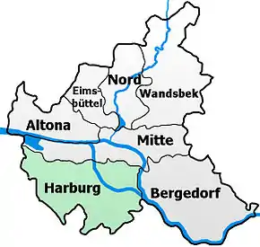 Poziția localității Hamburg-Harburg