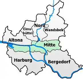 Poziția localității Hamburg-Centru